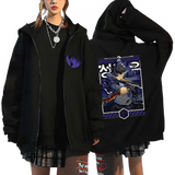 Nightshade Shadow Monarch Reawakening - Jin-Woo - Solo Leveling Zipper Hoodie